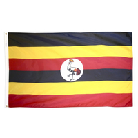 2x3 ft. Nylon Uganda Flag with Heading and Grommets