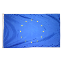 2x3 ft. Nylon Council Europe Flag Pole Hem Plain