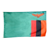 2x3 ft. Nylon Zambia Flag with Heading and Grommets