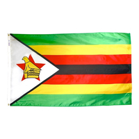 4x6 ft. Nylon Zimbabwe Flag with Heading and Grommets