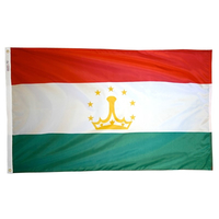 2x3 ft. Nylon Tajikistan Flag Pole Hem Plain