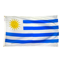 3x5 ft. Nylon Uruguay Flag Pole Hem Plain