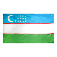2x3 ft. Nylon Uzbekistan Flag Pole Hem Plain