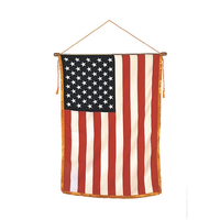 16x24 in. Heritage Classroom U.S. Flag Vertical Banner Mounted Fringe
