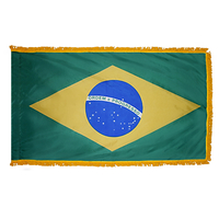 5x8 ft. Nylon Brazil Flag Pole Hem and Fringe