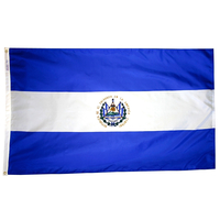 2x3 ft. Nylon El Salvador Flag with Heading and Grommets