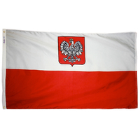 2x3 ft. Nylon Poland Flag (Eagle) with Heading and Grommets