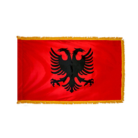 2x3 ft. Nylon Albania Flag Pole Hem and Fringe