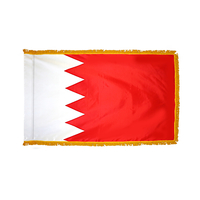 2x3 ft. Nylon Bahrain Flag Pole Hem and Fringe