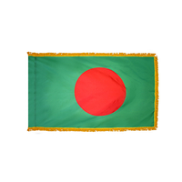 2x3 ft. Nylon Bangladesh Flag Pole Hem and Fringe