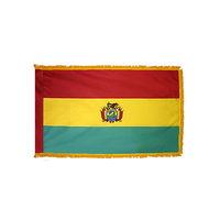 2x3 ft. Nylon Bolivia Flag Pole Hem and Fringe