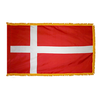 4x6 ft. Nylon Denmark Flag Pole Hem and Fringe