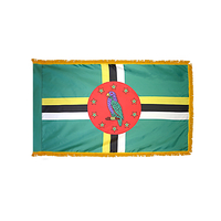 4x6 ft. Nylon Dominica Flag Pole Hem and Fringe