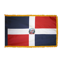 4x6 ft. Nylon Dominican Republic Flag Pole Hem and Fringe