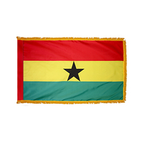 3x5 ft. Nylon Ghana Flag Pole Hem and Fringe