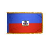 2x3 ft. Nylon Haiti Flag Pole Hem and Fringe