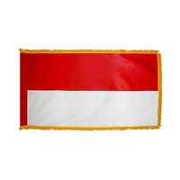 2x3 ft. Nylon Indonesia Flag Pole Hem and Fringe