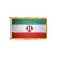 3x5 ft. Nylon Iran Flag Pole Hem and Fringe