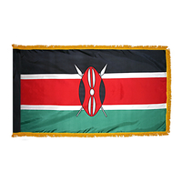 2x3 ft. Nylon Kenya Flag Pole Hem and Fringe
