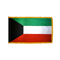 3x5 ft. Nylon Kuwait Flag Pole Hem and Fringe