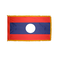 2x3 ft. Nylon Laos Flag Pole Hem and Fringe