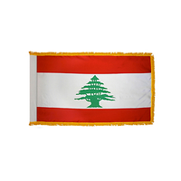 2x3 ft. Nylon Lebanon Flag Pole Hem and Fringe