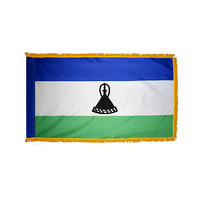 2x3 ft. Nylon Lesotho Flag Pole Hem and Fringe