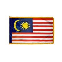 2x3 ft. Nylon Malaysia Flag Pole Hem and Fringe