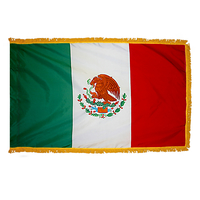2x3 ft. Nylon Mexico Flag Pole Hem and Fringe