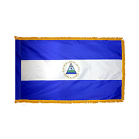2x3 ft. Nylon Nicaragua Flag Pole Hem and Fringe
