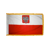 4x6 ft. Nylon Poland Flag (Eagle) Pole Hem and Fringe
