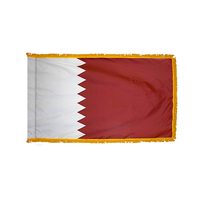 3x5 ft. Nylon Qatar Flag Pole Hem and Fringe