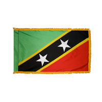 2x3 ft. Nylon St Kitts / Nevis Flag Pole Hem and Fringe