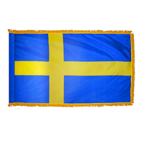 2x3 ft. Nylon Sweden Flag Pole Hem and Fringe