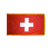 3x5 ft. Nylon Switzerland Flag Pole Hem and Fringe