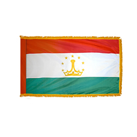 3x5 ft. Nylon Tajikistan Flag Pole Hem and Fringe