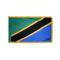 3x5 ft. Nylon Tanzania Flag Pole Hem and Fringe
