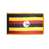 2x3 ft. Nylon Uganda Flag Pole Hem and Fringe