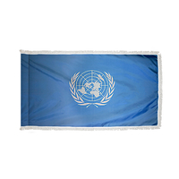 4x6 ft. Nylon United Nations Flag Pole Hem and Fringe