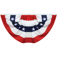 3x6 ft. Nylon Pleated Fan Flag with 5 Stripes and Stars