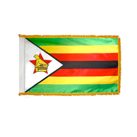 2x3 ft. Nylon Zimbabwe Flag Pole Hem and Fringe