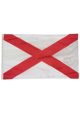 2x3 ft. Nylon Alabama Flag with Heading and Grommets