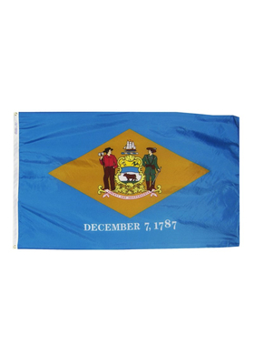 5x8 ft. Nylon Delaware Flag with Heading and Grommets