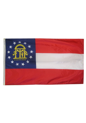 4x6 ft. Nylon Georgia Flag with Heading and Grommets