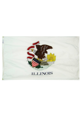 2x3 ft. Nylon Illinois Flag with Heading and Grommets