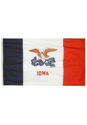 4x6 ft. Nylon Iowa Flag with Heading and Grommets