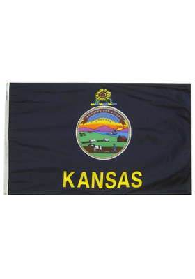 4x6 ft. Nylon Kansas Flag with Heading and Grommets