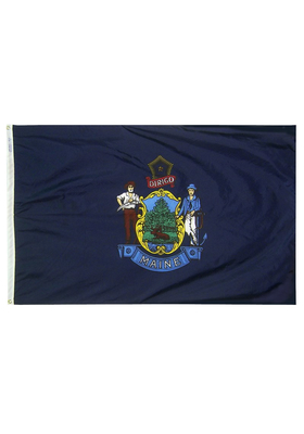 6x10 ft. Nylon Maine Flag with Heading and Grommets