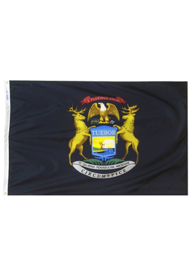 5x8 ft. Nylon Michigan Flag with Heading and Grommets