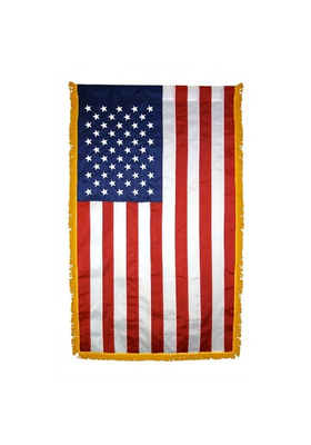 2.5x4 ft. Nylon U.S. Flag Vertical Banner Fringe